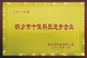 J9集团国际站集团荣获2018年桐乡市十佳科技进取企业